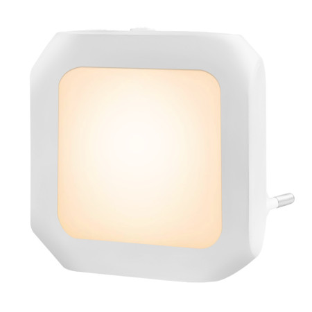 Lampa de noapte pentru priza fara componenta albastra cu senzor crepuscular Bentech GYD03A - lumina portocalie